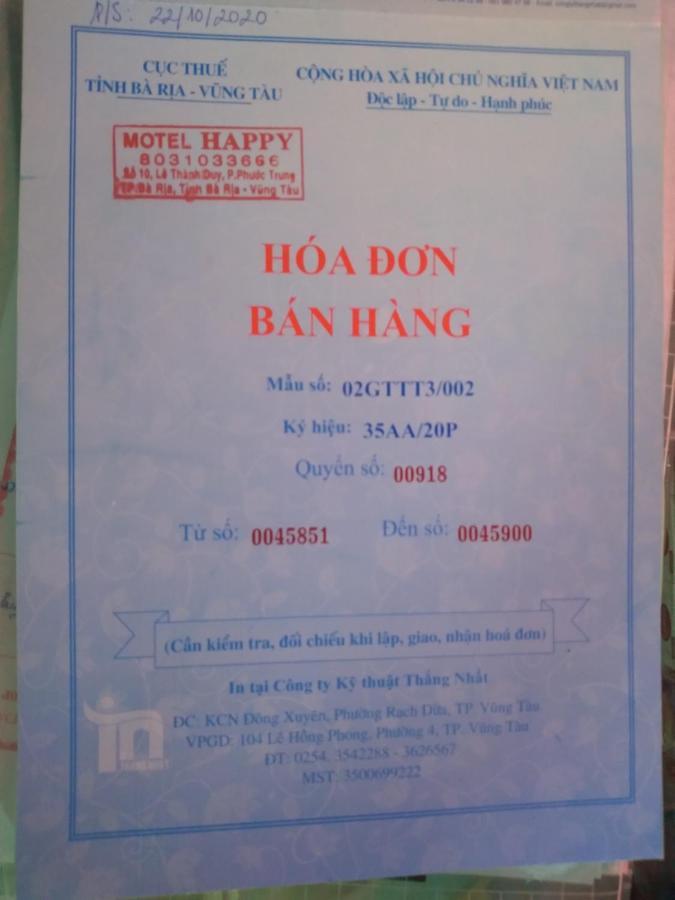 Motel Happy Bà Rịa Eksteriør bilde